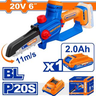 WADFOW ΣΕΤ ΑΛΥΣΟΠΡΙΟΝΟ ΚΛΑΔΕΥΤΙΚΟ ΜΠΑΤΑΡΙΑΣ Li-ion 20V / 6" / 2Ah / 1 ΜΠΑΤ BL Motor (WCLP562E)