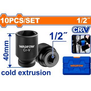 WADFOW ΣΕΤ ΚΑΡΥΔΑΚΙΑ ΑΕΡΟΣ ΜΑΥΡΑ ΕΞΑΓΩΝΑ 1/2" 10ΤΕΜ (WMS1D01)