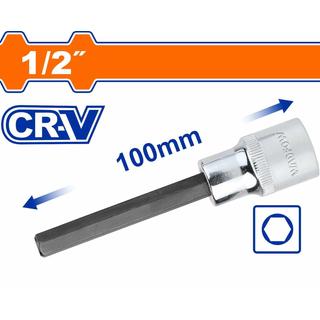 WADFOW 1/2" Long Hex bit socket 4Χ100mm (WSC5201)