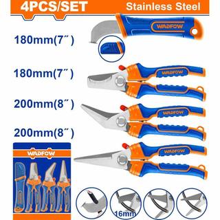 WADFOW SET OF SCISSORS + ELECTRICIAN KNIFE 4PCS (WSX8644)